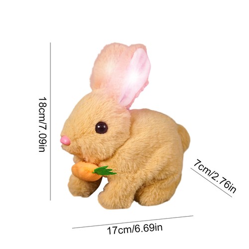 Coniglio Interattivo Luminoso Giocattoli Realistico Salto Peluche Coniglietto Bambini Bambini Regalo - Foto 7 di 15