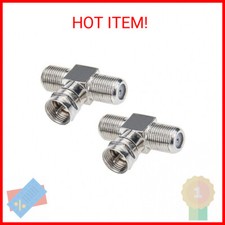 Coaxial Cable Splitter, TV Splitter 2 in 1 Out 2-Pack F Type RG6 Male to 2 F Fem