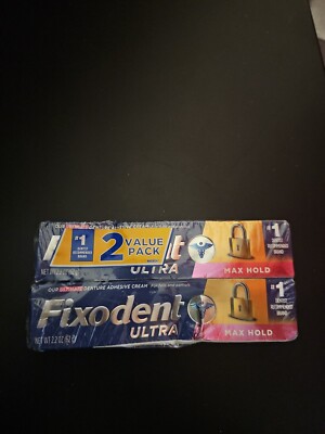 New Fixodent Ultra Max Hold Denture Adhesive, 2.2 Ounce (Pack of 2) Free Ship