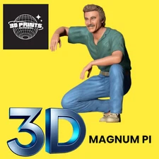 Magnum PI 3D Resin Print Unpainted Model Railroad Diorama Figure Die Cast Car