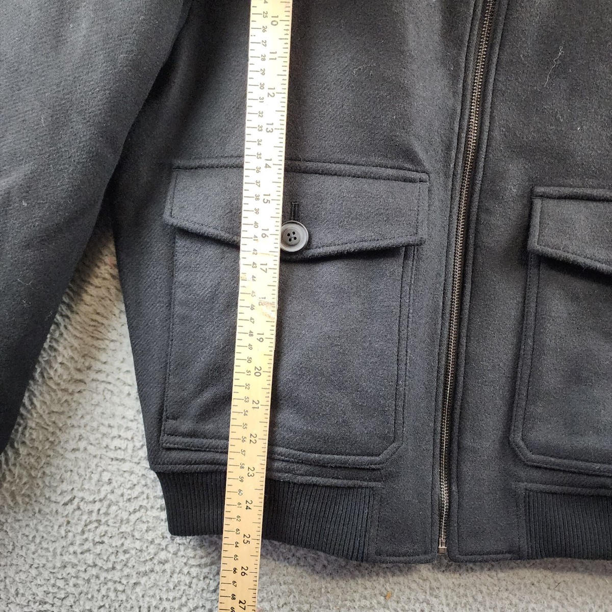 Hugo Boss Wool Faux-Shearling Collar Bomber Jacket Men's S Hugo Boss Wool Faux-Shearling Collar Bomber Jacket Men's S