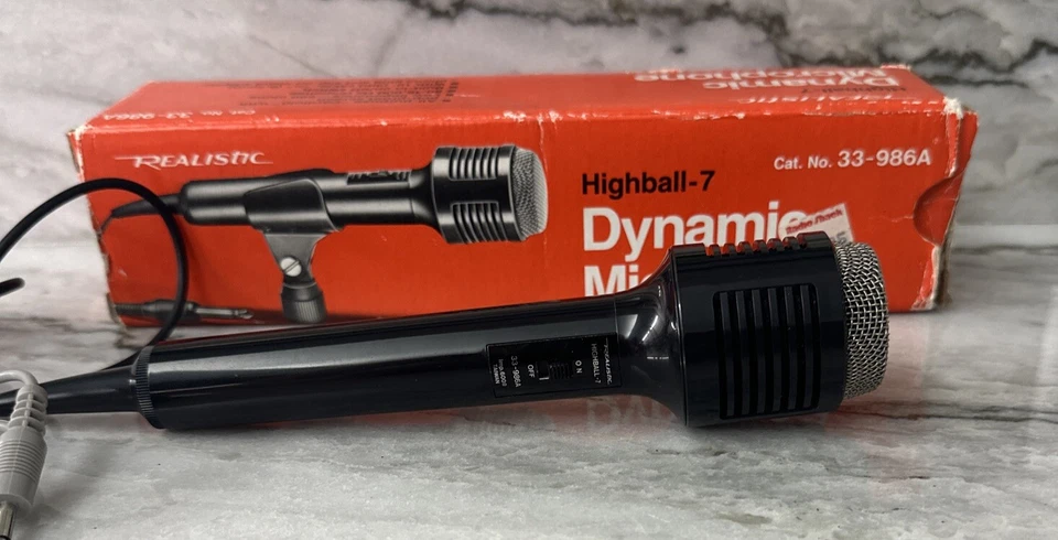 VINTAGE Realistic Highball-7 Dynamic Microphone in Original Box Model 33-986 - Image 2 of 4