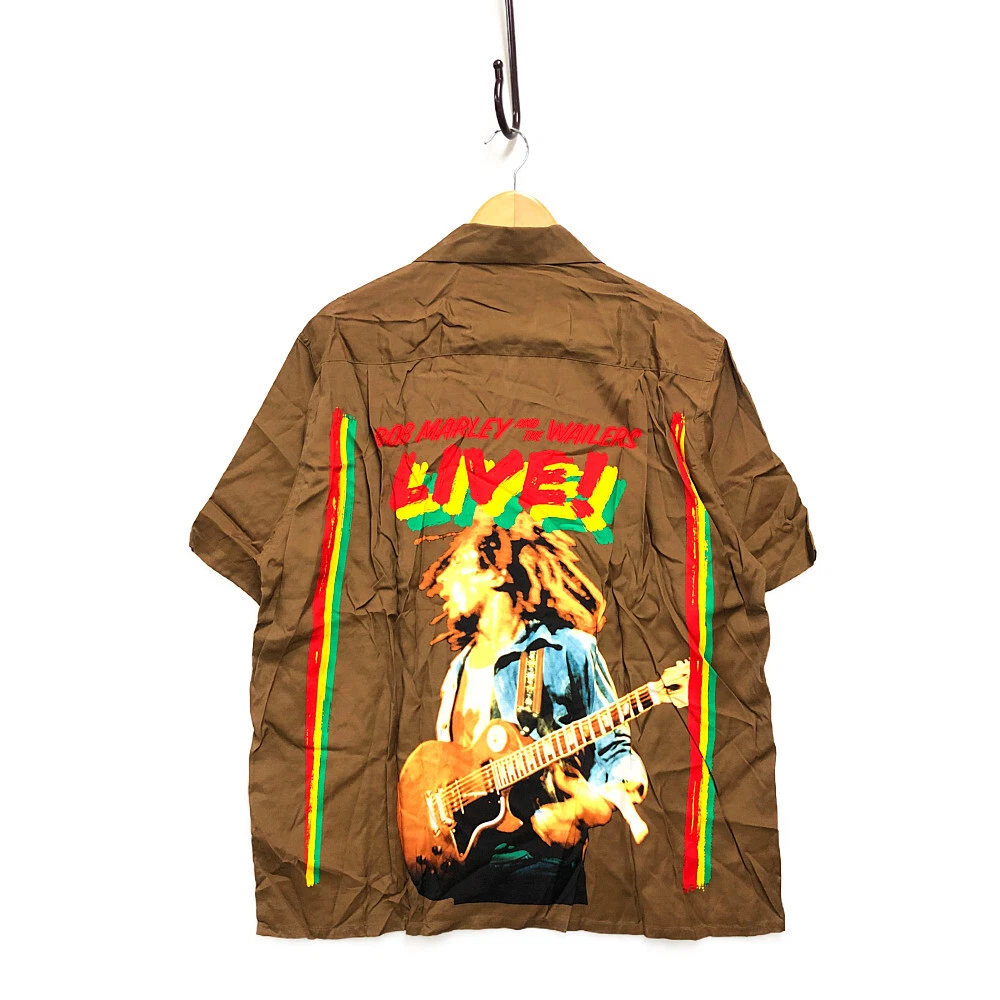 WACKO MARIA BOB MARLEY Aloha Hawaiian shirt Brown L Genuine / 31868