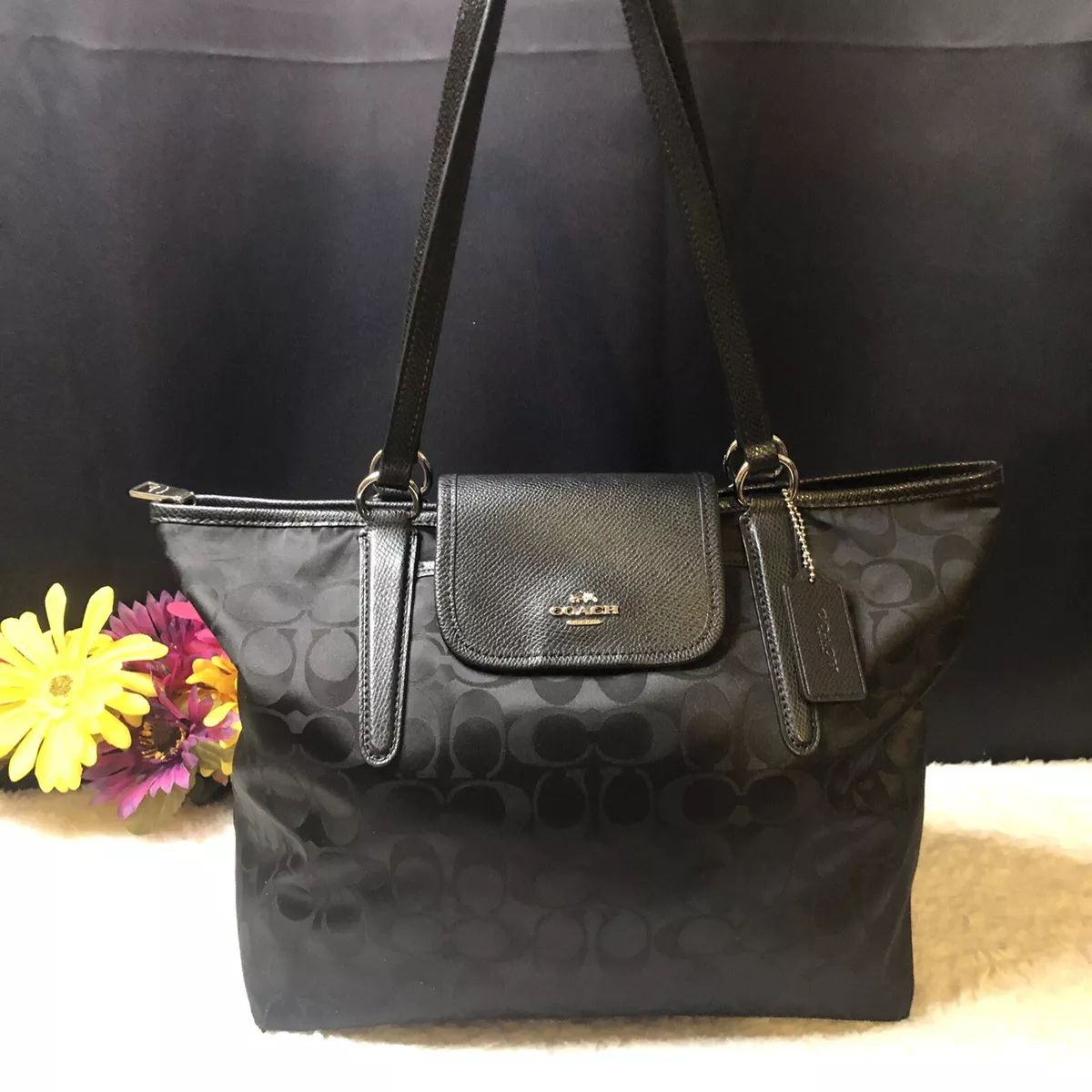 Coach, Bags, Coach Ward Signature Nylon Tote 33475 Black