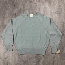 VTG NWT 90S LAN ANGORA ISRAEL CREWNECK PULLOVER KNIT BABY BLUE SWEATER WOMENS L