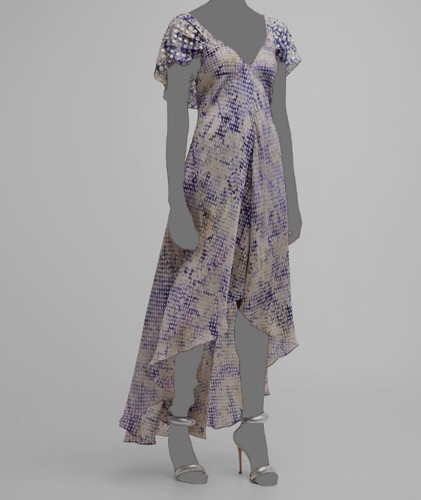 $450 Mes Demoiselles Women's Blue Dinette Polka-Dot High-Low Maxi Dress Size 40 - 第 1/4 張圖片