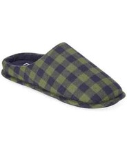 Club Room Indoor/Outdoor Flexible Soles Comfort Slippers Plaid Flannel Men's NEW