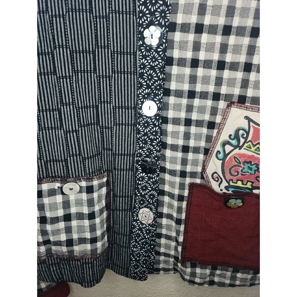 Patchwork Jacket Faith Celia Forrester Art To Wear MEDIUM LIGHTWEIGHT GRAY - Image 3 of 4