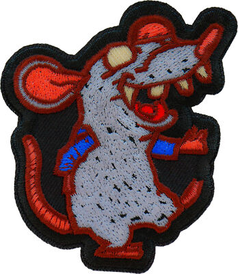 Sewer Rat Iron on Patch - 2.6x3 inch - P7371