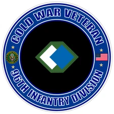 Cold War Veteran 96th Infantry Division Bumper Sticker Military Vinyl Decal 5"
