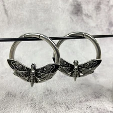 316L Stainless Steel Death Moth Clicker Ear Weights (PS-297) plugs gauges