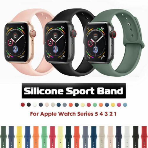 Cinturino silicone per orologio apple watch SE 1 2 3 4 5 6 misura 38 40 42 44 mm - Foto 1 di 10