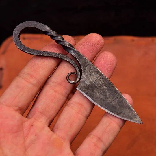 Mittelalter Messer Wikinger Messer Halsmesser handgeschmiedet 947EA - Bild 2 von 4