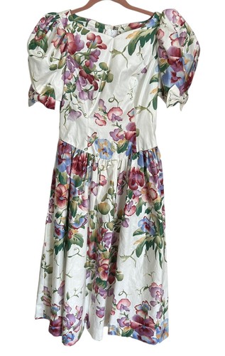 Blair Woolverton Floral Garden Prairie Country Cottagecore Dress SZ 6 Petite NWT - Picture 2 of 10
