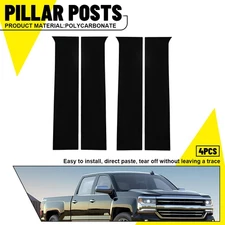 For 14-2018 Chevy Silverado GMC Sierra 1500 Pillar Post Door Trim Cover Black T