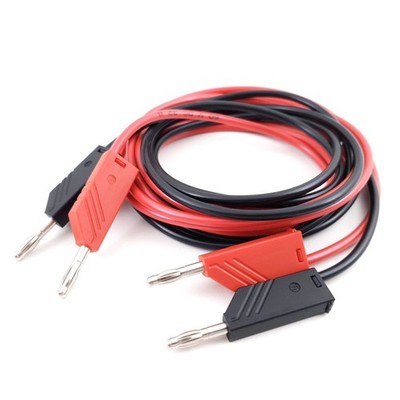 2 X HIRSCHMANN MLN200/2,5 BANANENMESSKABEL 2,0M - SCHWARZ & ROT. CA248U13F070