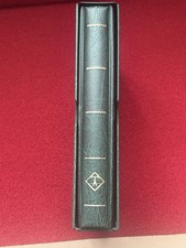 LIGHTHOUSE OPTIMA 4 RINGS BINDER & SLIPCASE. GOOD FOR BANKNOTES FDC COVERS GREEN