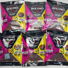 6 Bags Jack Links duo Original & Teriyaki , 3.25oz Per, EXP 09/26