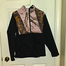 Habit Womens Mossy Oak Camo Full Zip Jacket W Pockets Size M Blackpink