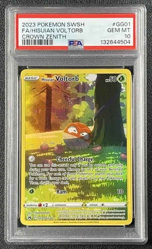 HISUIAN VOLTORB PSA 10 2023 POKEMON SWORD & SHIELD CROWN ZENITH #GG01/GG70 FA 04