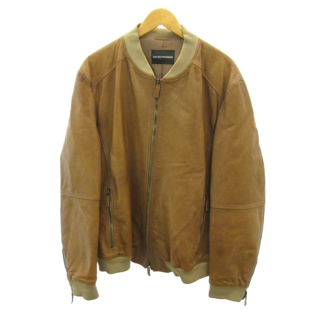 Emporio Armani Leather Outer Shell Brown Coats, Jackets & Vests