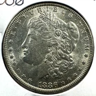 1886 $1 Morgan Silver Dollar, UNC/AU Slider (89747)