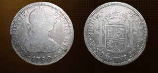 1790 Mexico 2 Reales Charles IV Silver Coin