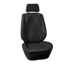 FH Group Car Seat Cushion – Faux Leather Single Front Cover with Black 