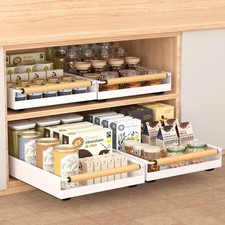 Pull out Cabinet Organizer, 16" Deep Pull Out Drawer for Kitchen Cabinets Adh...