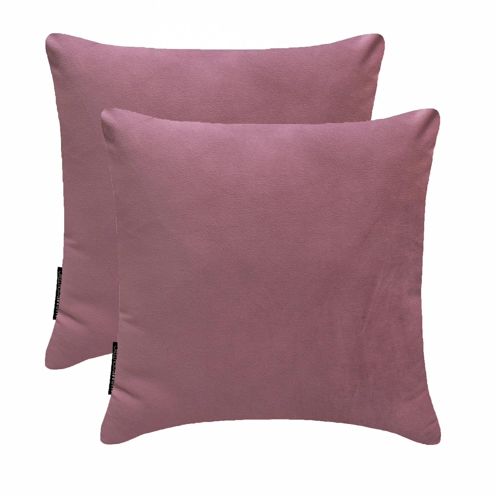Dusky Pink Velvet Throw Pillow Covers, 16"x16" (Pack of 2)-Dusky Pink Velvet