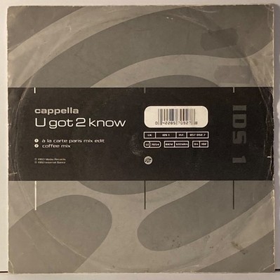 Cappella U Got 2 Know 45 1993 90s 7   single