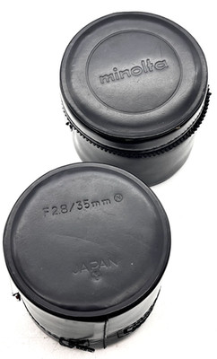 Minolta Leather lens cases for 35mm, f2.8