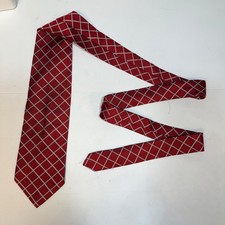 Brooks Brothers Makers Tie Men's Red Check 100 Silk Necktie Handmade In USA