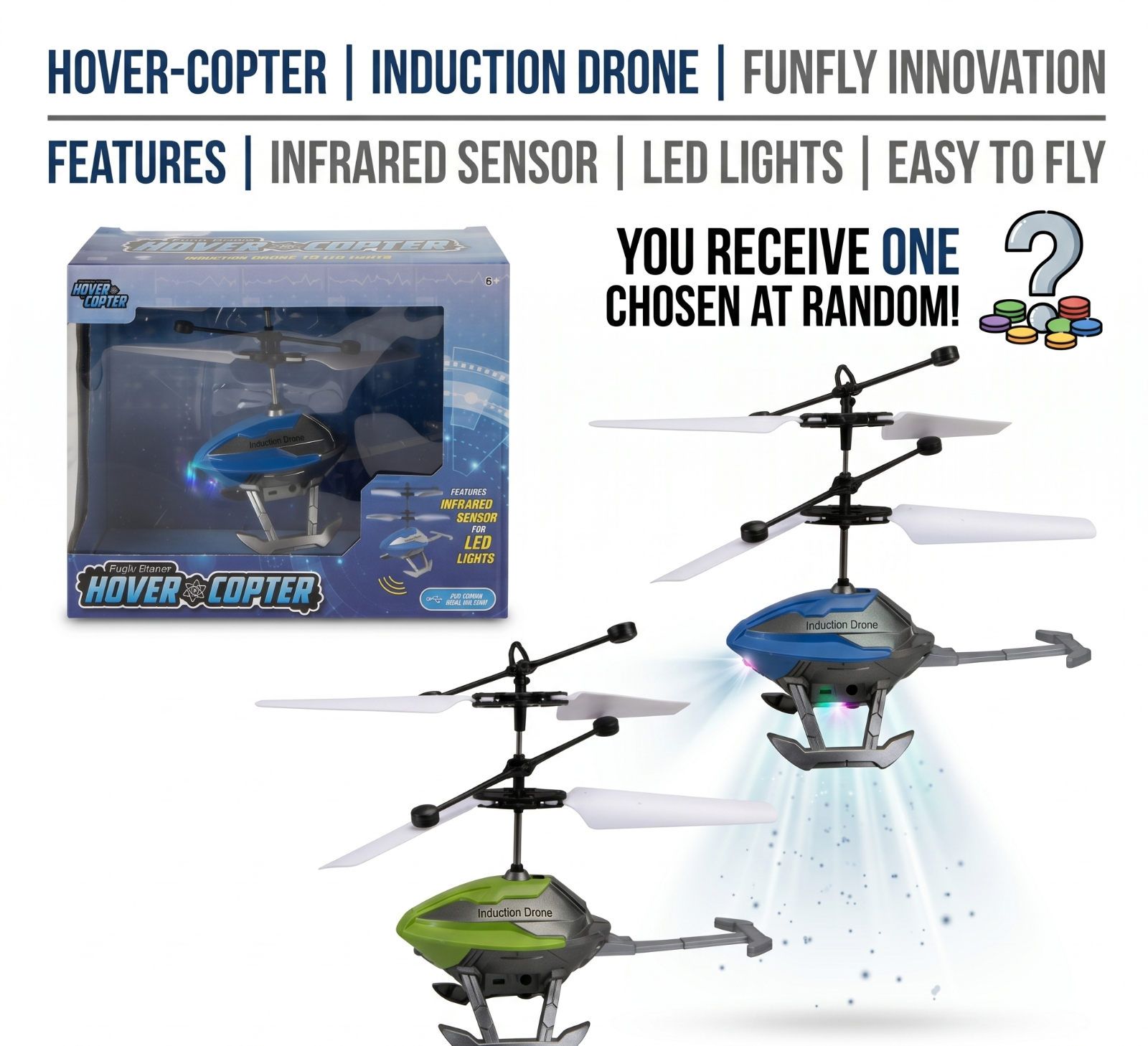 Infrared Hand Sensor Flying Helicopter Toy Hand-Controlled Drone (Random Colour)