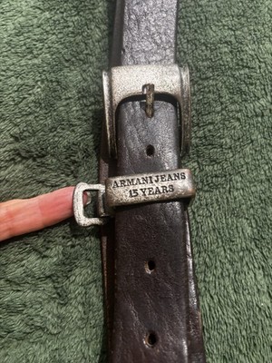 Armani Jeans 15 Years Leather Brown Belt Casual Vintage Retro Old Money 40 Inch