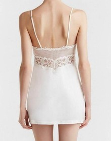 La Perla Floral Vibes XS Silk Chemise White Timeless Elegance $940