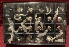 Set Of 24 Glass Silver Tree Ornaments By George New & Boxed 