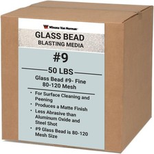 Glass Bead 9 Sand Blasting Media - Fine Size - 80-120 Mesh - 50lbs