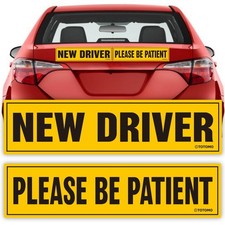 New Driver Magnet for Car Sign   2-Pack New Driver  Please Be Patient   La...