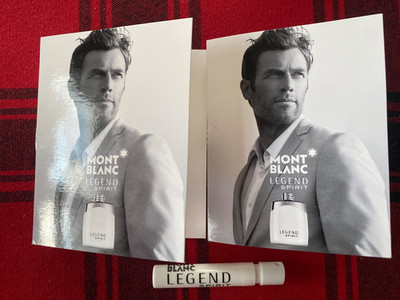 Lot 2 Mont Blanc Legend Spirit EDT eau de toilette Perfume 0.08 oz total sample