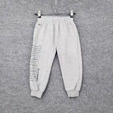 Lacoste Jogger Kids Boys 5 Gray Sweatpants Fleece Taper Elastic Waist Drawstring