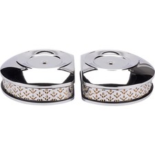 Speedway Round Fits V8 Logo Dual Quad Air Cleaners 4-18 Inch Base