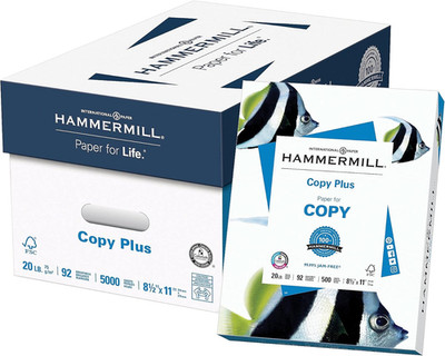 Printer Paper, 20 Lb Copy Plus, 8.5 X 11 - 10 Ream (5,000 Sheets) - 92 Bright, M