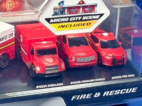 FIRE & RESCUE #02 Micro Machines SERIES 1 Vehicles TRUCK - MMFD MICRO CITY Chase