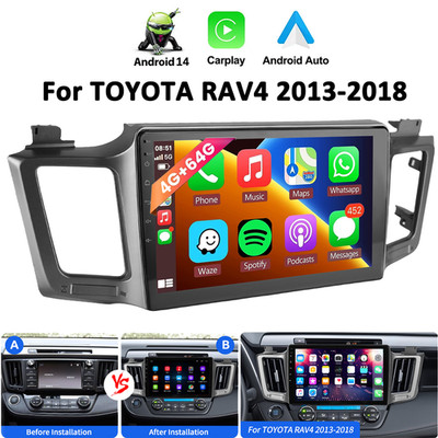 4+64GB Android Apple Carplay Car Stereo Radio GPS For Toyota RAV4 w/ CANBUS BOX