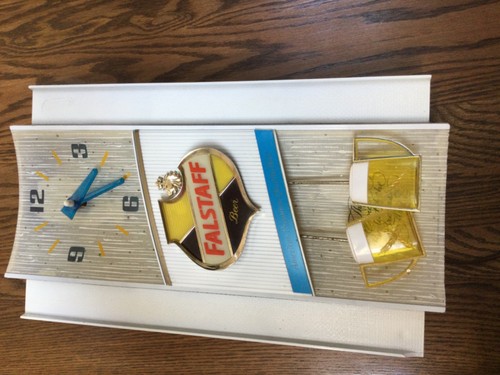 Falstaff Motion Lighted Toasting Mugs Clock