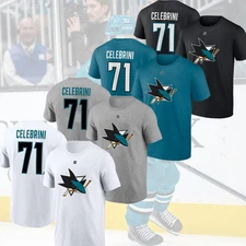 HOT ITEM! Macklin Celebrini #71 San Jose Sharks 2025 Name & Number Fan Gifts