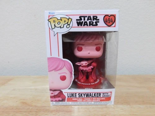 New Funko Pop Star Wars #494 Luke Skywalker with Grogu bobble-head figure