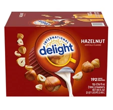 International Delight Hazelnut Coffee Creamer Singles - 192 Pack