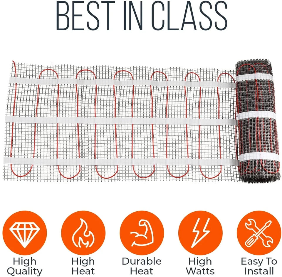 Фторполимерный изолированный напольный нагревательный коврик EconoHome с термостатом WiFi - Изображение 3 из 4